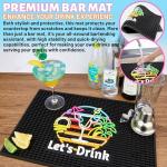 Tropical Rubber Bar Mat - 12" x 18" Sunset Design
