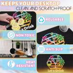 Tropical Rubber Bar Mat - 12" x 18" Sunset Design