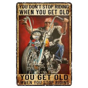 Motorcycle Metal Sign for Man Cave Decor