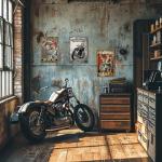 Motorcycle Metal Sign for Man Cave Decor