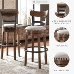 Valebeck 30" Brown Farmhouse Barstool