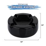 Stylish 8.5 Inch Black Ceramic Cigar Ashtray