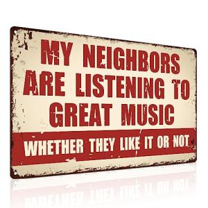 Metal Music Sign for Man Cave Decor