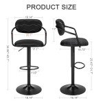 VECELO Adjustable Swivel Bar Stools Set of 2