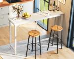 63-Inch White Bar Table for Man Cave