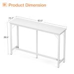 63-Inch White Bar Table for Man Cave