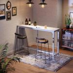 63-Inch White Bar Table for Man Cave