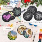 4-Pack Slate Drink Coasters with Holder