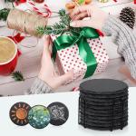 4-Pack Slate Drink Coasters with Holder