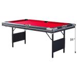 Portable Folding Pool Table with Accessories - Red