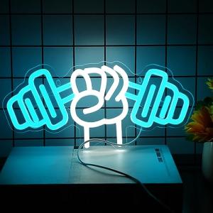 Dumbbell Neon Sign for Man Cave Decor