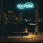 Ice Blue Hustle Neon Sign for Man Cave