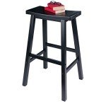 Black Solid Wood Saddle Seat Bar Stool - 29in