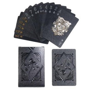 Waterproof Black Rose Playing Cards Set