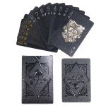 Waterproof Black Rose Playing Cards Set