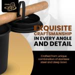 Cigar Car Ashtray with Spring Clip, Matte Black