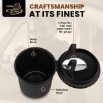 Cigar Car Ashtray with Spring Clip, Matte Black