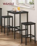 VASAGLE Square Bar Table and Stool Set