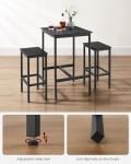 VASAGLE Square Bar Table and Stool Set