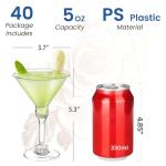 40 Pack Plastic Martini Glasses for Any Celebration