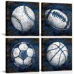 Navy Blue Sports Wall Art for Man Cave