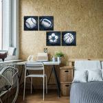 Navy Blue Sports Wall Art for Man Cave