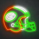 Green Football Helmet Neon LED Sign for Man Cave