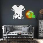 Green Football Helmet Neon LED Sign for Man Cave