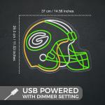 Green Football Helmet Neon LED Sign for Man Cave