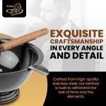 Windproof Stainless Steel Cigar Ashtray with Stirrups