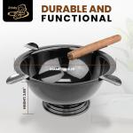 Windproof Stainless Steel Cigar Ashtray with Stirrups