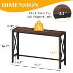 Rustic Oak 55" Counter Height Bar Table