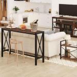 Rustic Oak 55" Counter Height Bar Table