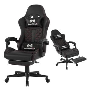 Gamtimer High Back Gaming Chair with Footrest