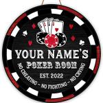 Custom Wooden Poker Club Sign for Man Cave