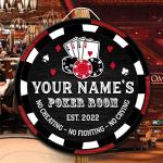 Custom Wooden Poker Club Sign for Man Cave