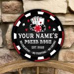 Custom Wooden Poker Club Sign for Man Cave