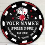 Custom Wooden Poker Club Sign for Man Cave