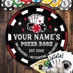 Custom Wooden Poker Club Sign for Man Cave