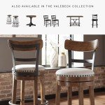 Valebeck 30" Brown Farmhouse Barstool