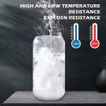 WISIMMALL 16oz Glass Cups with Bamboo Lids