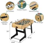 Foldable 48-Inch Foosball Table for Adults