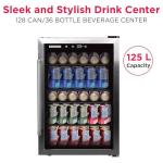 Frigidaire Stainless Steel Beverage Refrigerator, 126 Cans