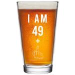 Funny 50th Birthday Beer Glass for Men and Women