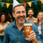 Funny 50th Birthday Beer Glass for Men and Women