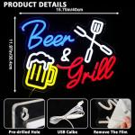 Beer and Grill Neon Sign for Man Cave