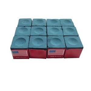 Blue Pool Cue Chalk Box with 12 Cubes