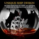 Globe Whiskey Decanter Set with Etched Glasses