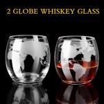 Globe Whiskey Decanter Set with Etched Glasses