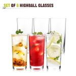 Set of 6 Tall Highball Drinking Glasses